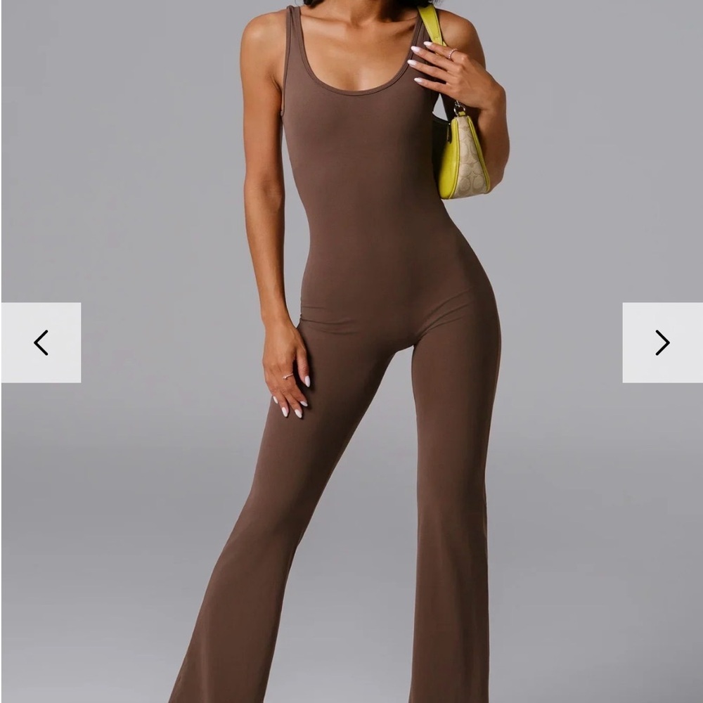 Bota Chocolate Brown Scoop-Neck Jumpsuit